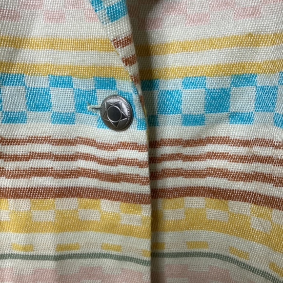 Vintage Bill Blass Aztec Southwestern Womens Blazer Pastel Large Y2K Retro Women - Picture 9 of 12